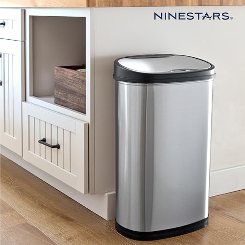 Stainless Steel Motion Sensor Trash Can 50liters Silver C902008