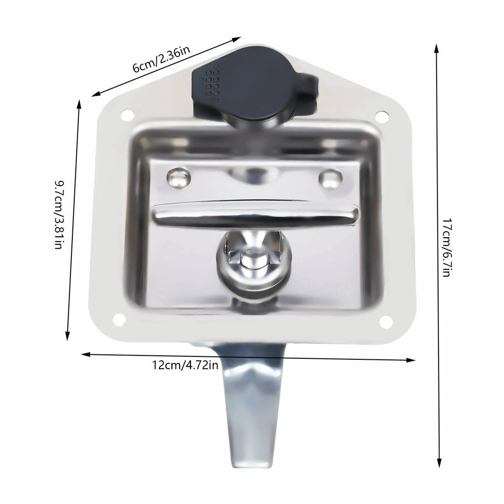 T-Handle Door Latch Lock Stainless Steel Toolbox with Keys D79688