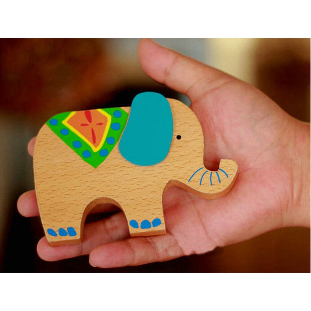 Wooden Stackable Building Blocks Set Balancing Games Playset Toys Educational Toys for Kids Children(Elephant) X232