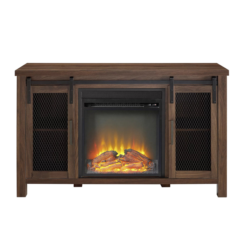 Dark Walnut Fireplace TV Stand G573
