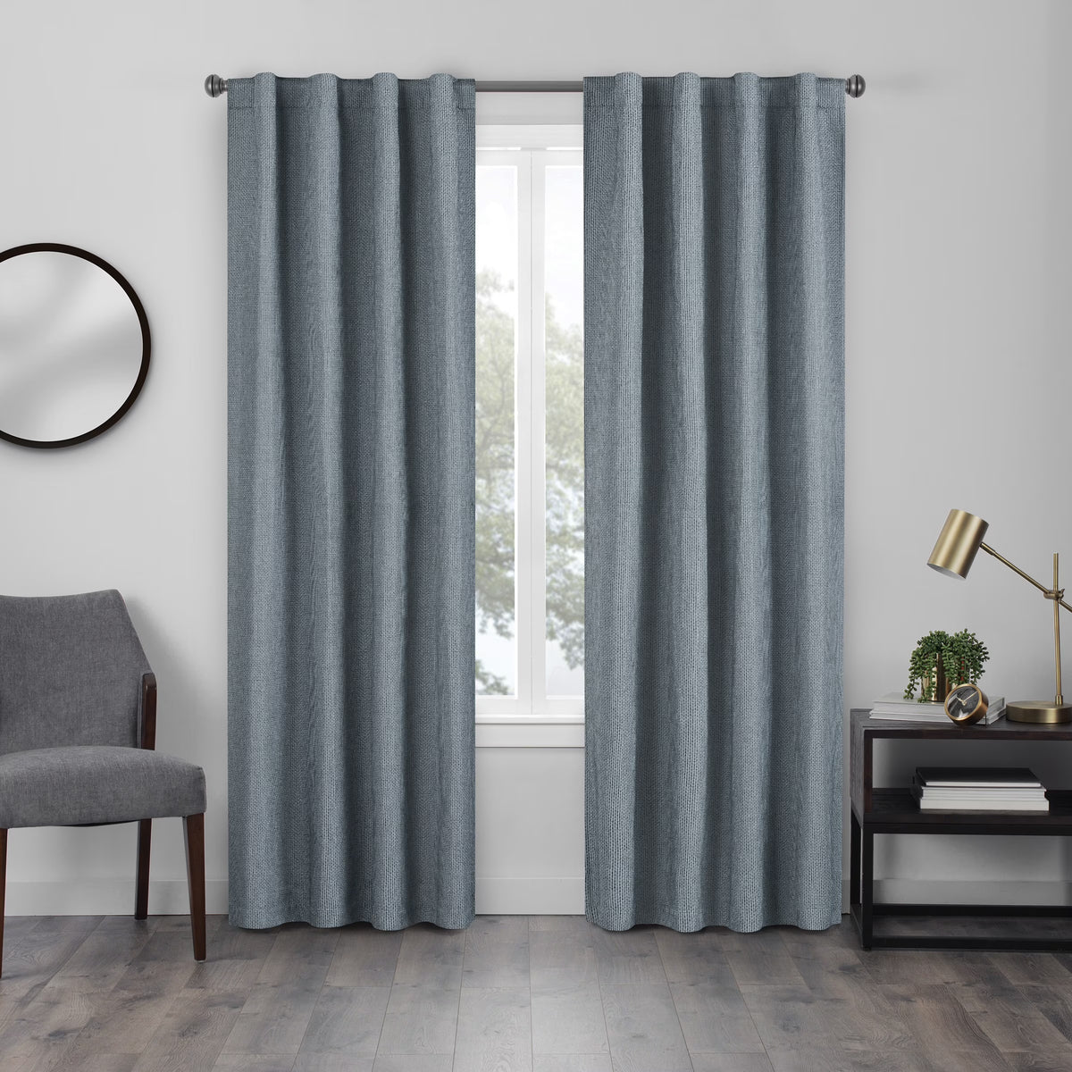Ocean 100% Blackout Rod Pocket Single Window Panel Z545204