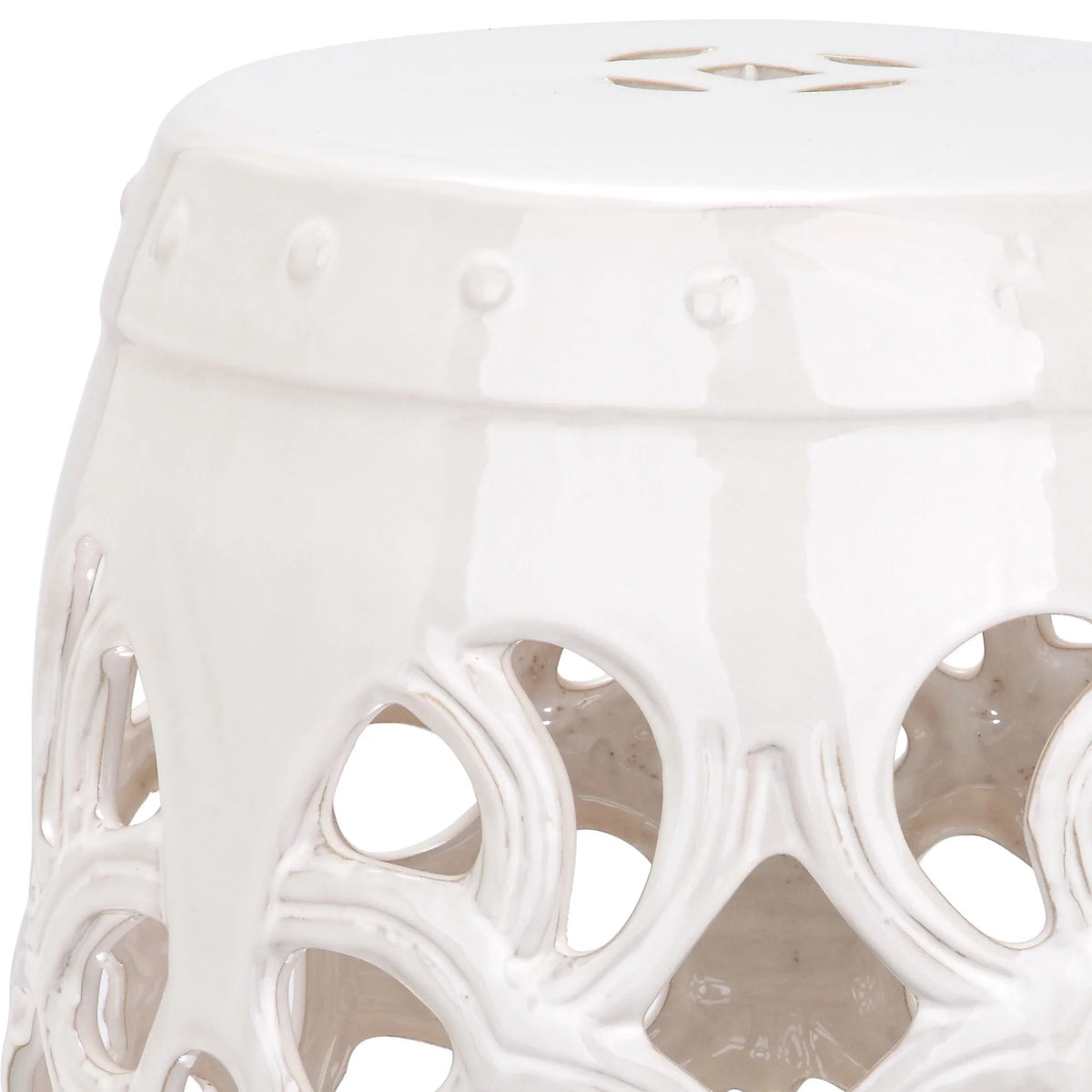 Antique White Indoor/Outdoor Garden Stool R666244