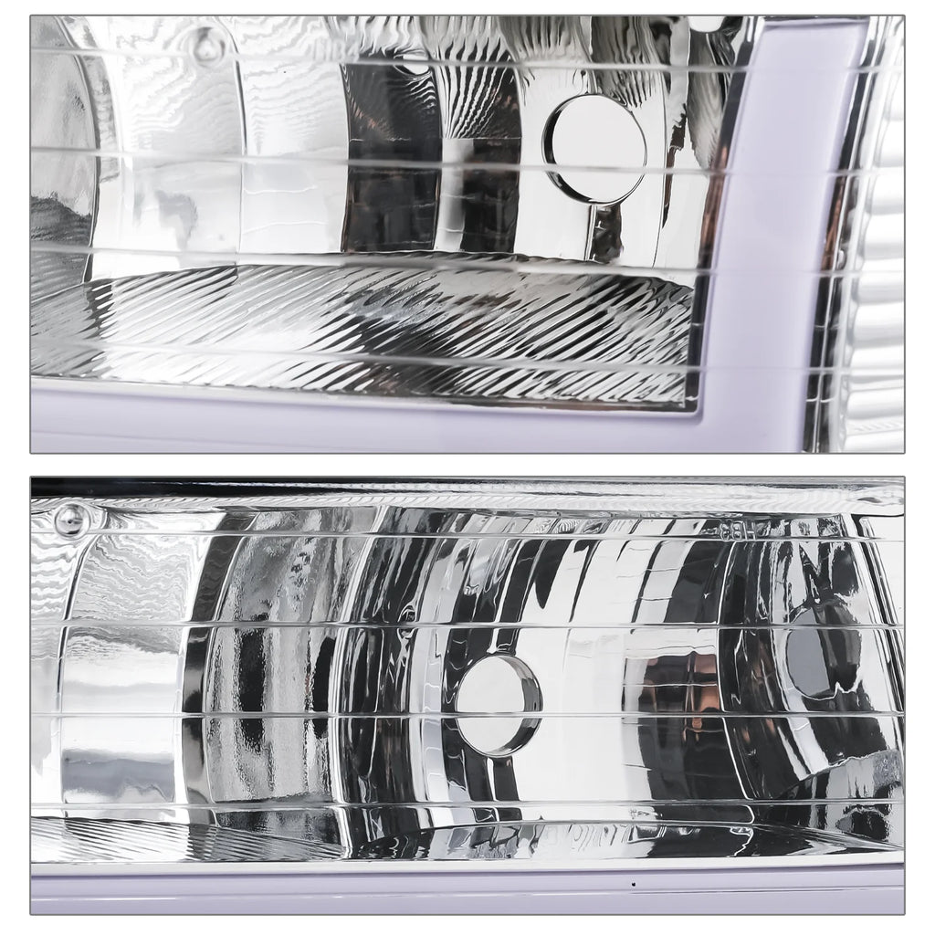Headlights Assembly with LED Tube DRL for Chevy Silverado Suburban Tahoe Truck R104623